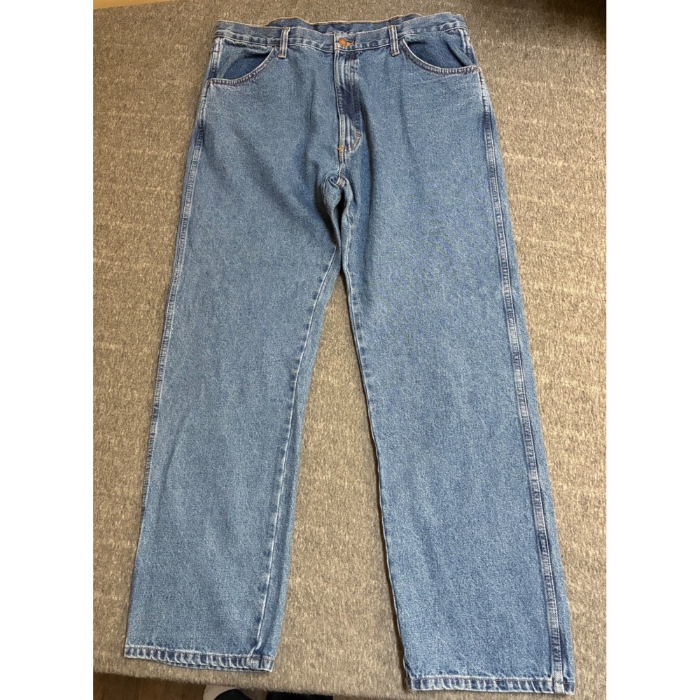 Rustler Mens Regular Fit Straight Leg Jeans Blue Denim 40x32 (Actual 40x31.5)